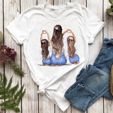 Women T-shirts Fashion Mom Mother Daughter Mama Print Graphic Top Shirt Tee T-Shirt