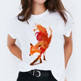 Women Watercolor Feather Bird Casual Print Graphic T Shirt Tee T-Shirt CZ22552 / XXL