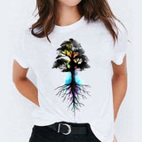 Women Watercolor Feather Bird Casual Print Graphic T Shirt Tee T-Shirt CZ22554 / XL