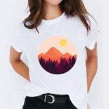 Women Watercolor Feather Bird Casual Print Graphic T Shirt Tee T-Shirt CZ22557 / XXL