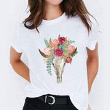 Women Watercolor Feather Bird Casual Print Graphic T Shirt Tee T-Shirt CZ22571 / L