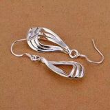 Women’s 925 Sterling Silver Abstract WaterDrop Triple Band Charm Dangle Earrings