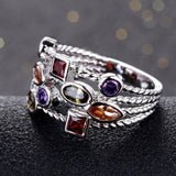 Women’s 925 Sterling Silver Multicolor Cubic Zirconia Ring