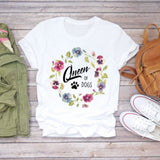 Women’s Dog Hand Funny Style Cute Print Graphic Top Shirt Tee T-Shirt CZ23043 / XXL