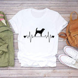 Women’s Dog Hand Funny Style Cute Print Graphic Top Shirt Tee T-Shirt CZ23039 / L