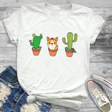 Women’s Fashion Free Hug Plants Cactus Print Graphic T Shirt T-Shirt Tee Shirt Tees CZ20545 / XXL