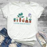 Women’s Fashion Free Hug Plants Cactus Print Graphic T Shirt T-Shirt Tee Shirt Tees CZ20554 / XL