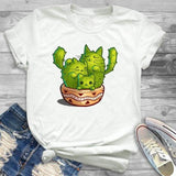 Women’s Fashion Free Hug Plants Cactus Print Graphic T Shirt T-Shirt Tee Shirt Tees CZ20535 / XXL