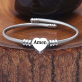 Women's Ladies Stainless Steel WORDS Bar Bracelet Free Engraving