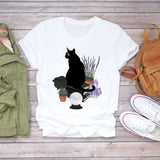 Women’s T-shirts Bee Busy Day Coffee Cartoon Kawaii Graphic Top Print Shirt Tee T-Shirt CZ23095 / XXL