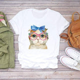 Women’s T-shirts Bee Busy Day Coffee Cartoon Kawaii Graphic Top Print Shirt Tee T-Shirt CZ23091 / M