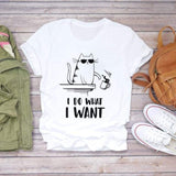 Women’s T-shirts Bee Busy Day Coffee Cartoon Kawaii Graphic Top Print Shirt Tee T-Shirt CZ23086 / S