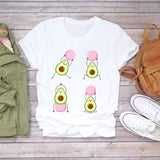 Women’s T-shirts Bee Busy Day Coffee Cartoon Kawaii Graphic Top Print Shirt Tee T-Shirt CZ23081 / XL